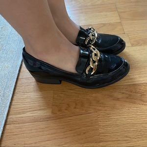 ASOS Black Shoes Gold Chain 37 Like new